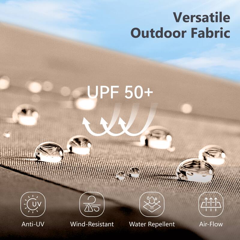 MAISON ARTS 10ft 3 Tiers Vented Patio Outdoor Umbrella with Auto-tilt and Crank Lift