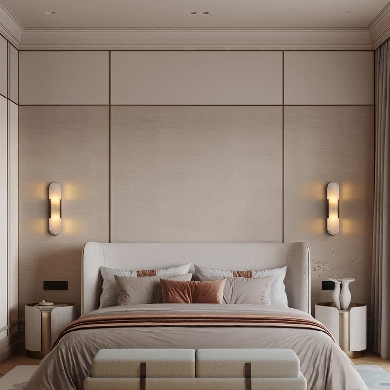 KAYLA Dimmable LED Polished Wall Sconce With Alabaster Shade (Set Of 2)