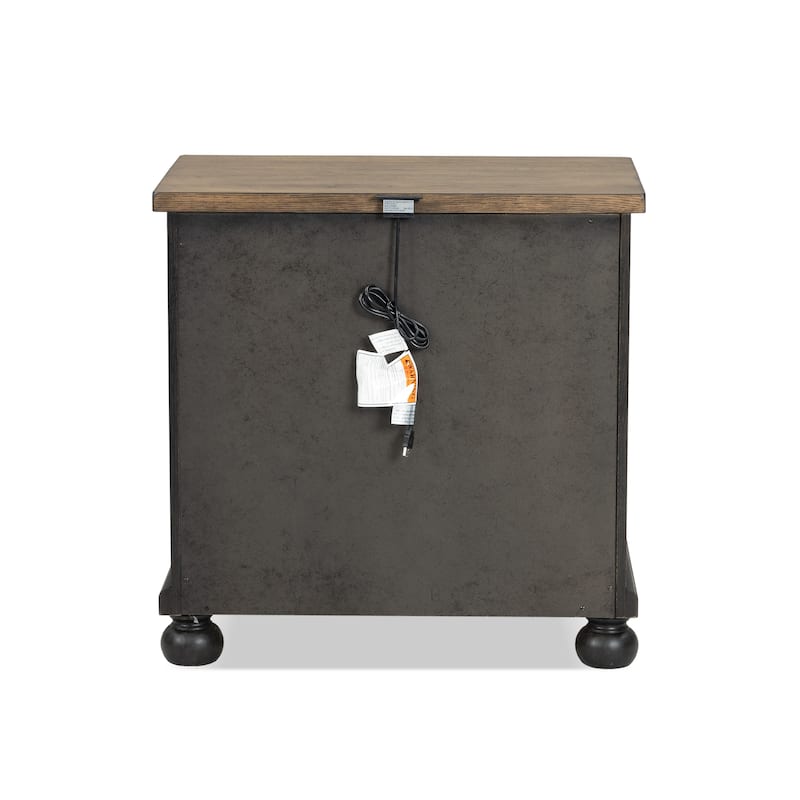 Furniture of America Lucan II Farmhouse Black Solid Wood 3-Drawer Nightstand (Set of 2)