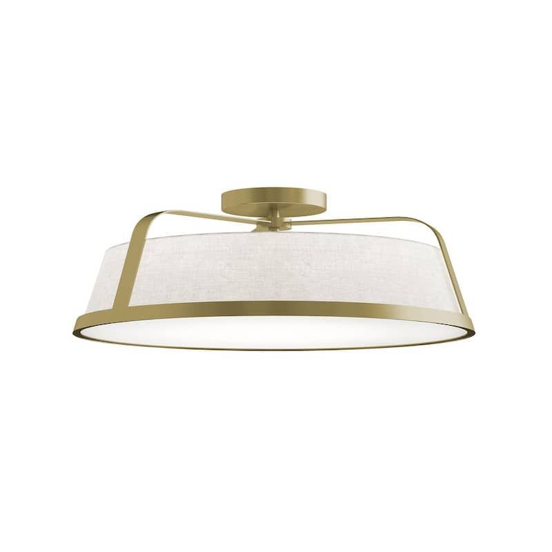 AFX LIZC18MB Lizzette 2 Light 18" Wide Semi-Flush Ceiling Fixture - Light Antique Brass