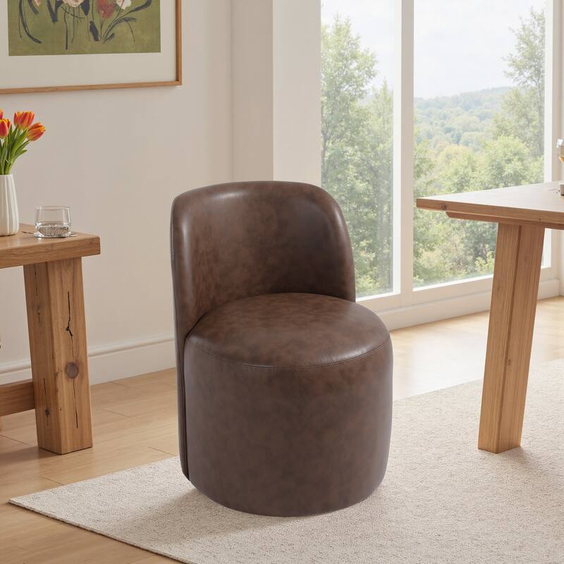 Modern Linen Upholstery Dining Chair Barrel Chair