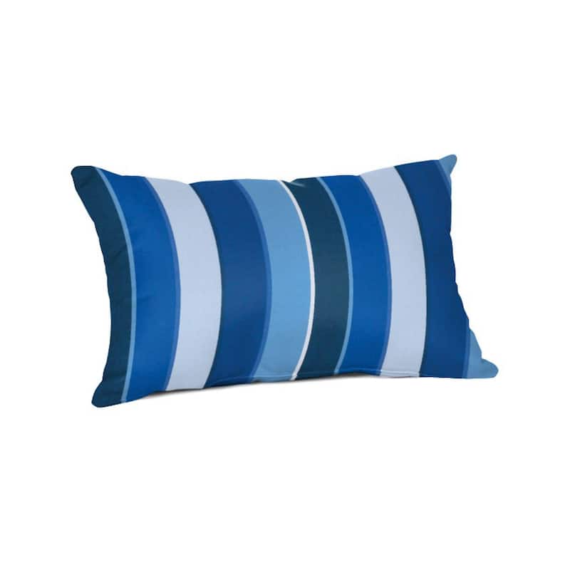 Sunbrella 20x13 Striped Outdoor Lumbar Throw Pillow - Milano Cobalt
