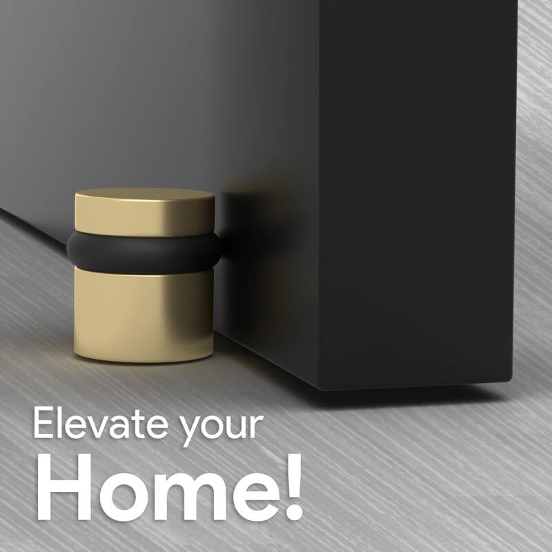 Mega Handles Round Floor Mounted Door Stopper – Solid Brass Decorative Door Wall Protector with Mounting Kit Included