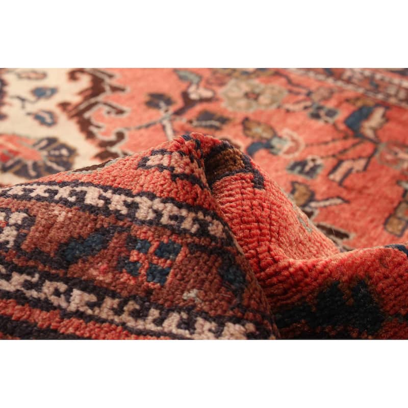 ECARPETGALLERY Hand-knotted Andelz Red Wool Rug - 3' 7" x 10' 4"