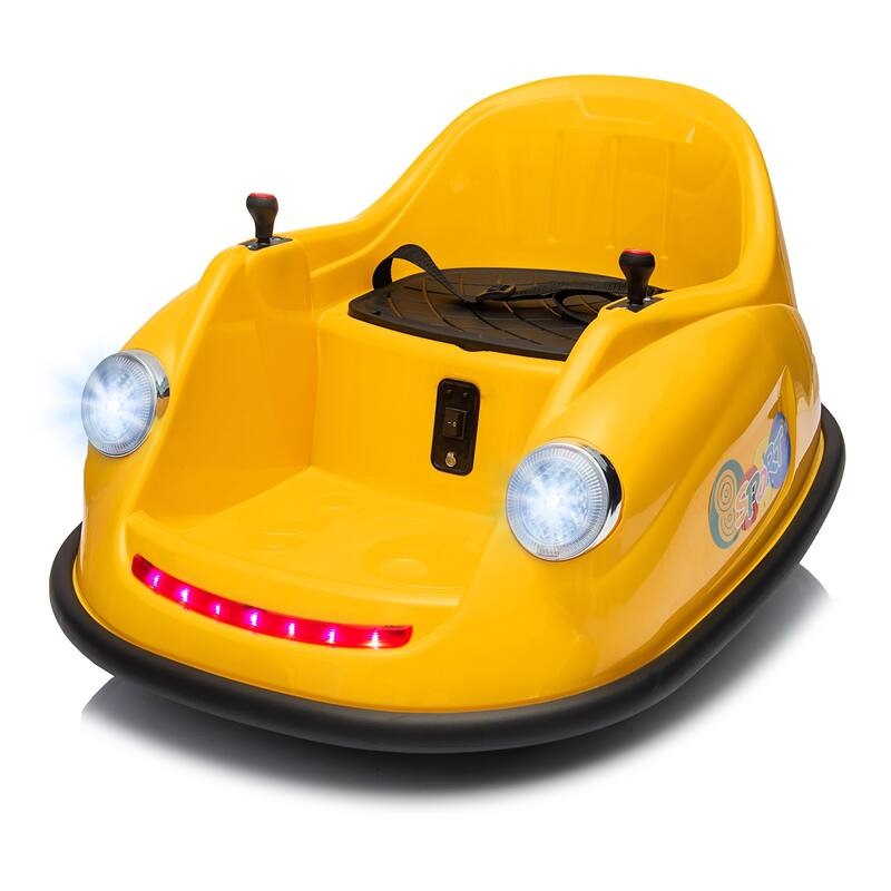 360° Rotation 12v Kids Electric Ride on Bumper Car - Yellow