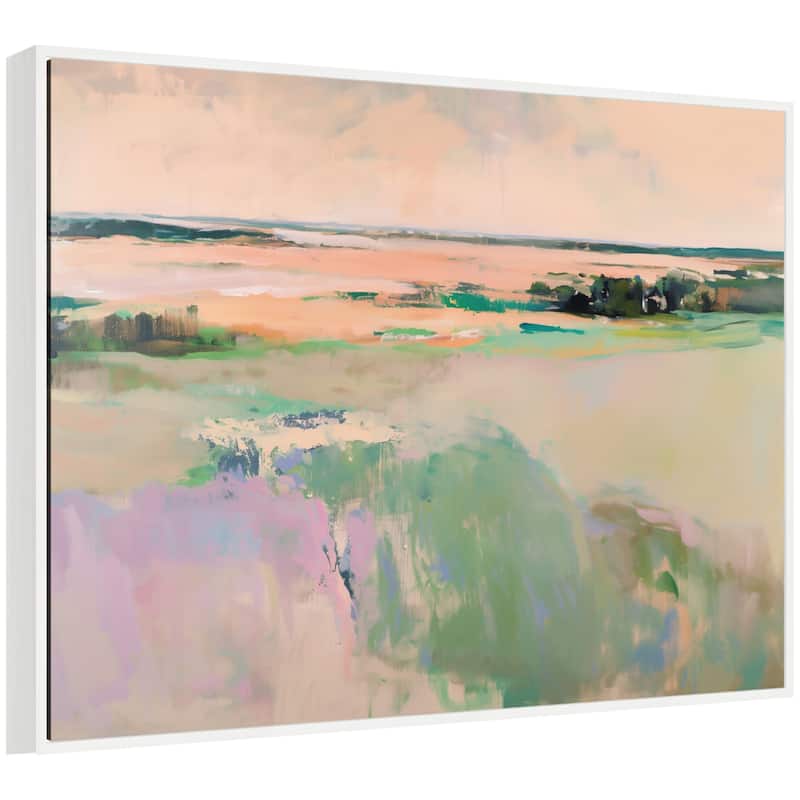 Kate and Laurel Sylvie Pastel Horizon III Framed Canvas by Amy Lighthall - 31.5x41.5 - White