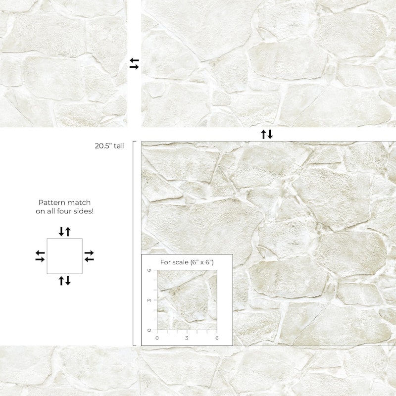 Harry & Grace Faux Fieldstone Peel and Stick Natural Wall Backdrop Panel