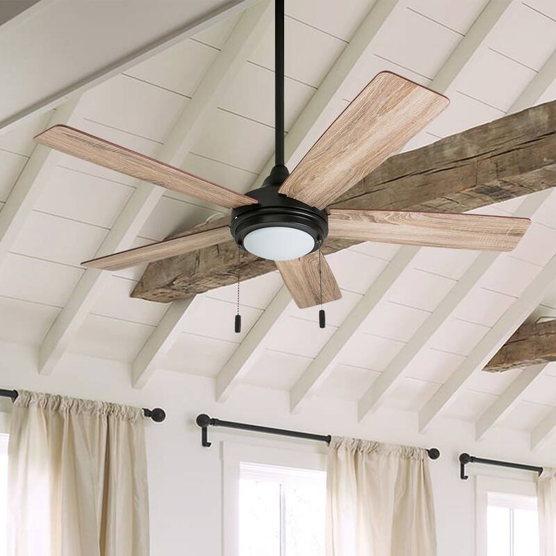 52" Honeywell Ventnor Bronze Modern Farmhouse Indoor LED Ceiling Fan with Light, Pull Chain