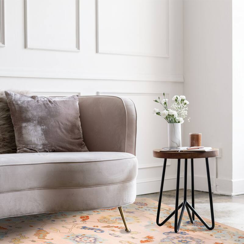 ECARPETGALLERY Hand-knotted Modern Oushak Pink Wool Rug - 8'0 x 10'0