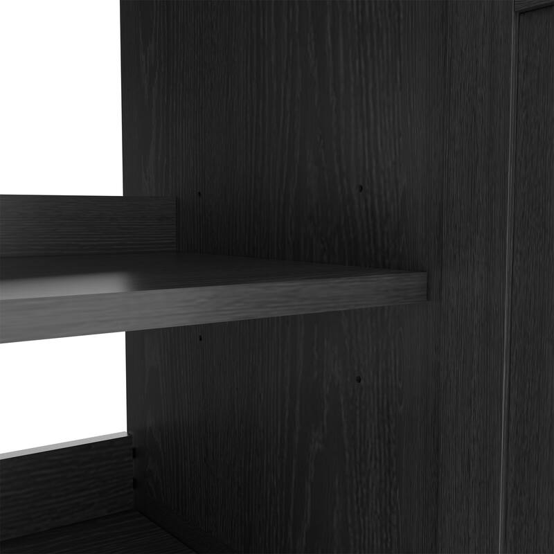 24" Black Bathroom Vanity Cabinet with White Ceramic Sink