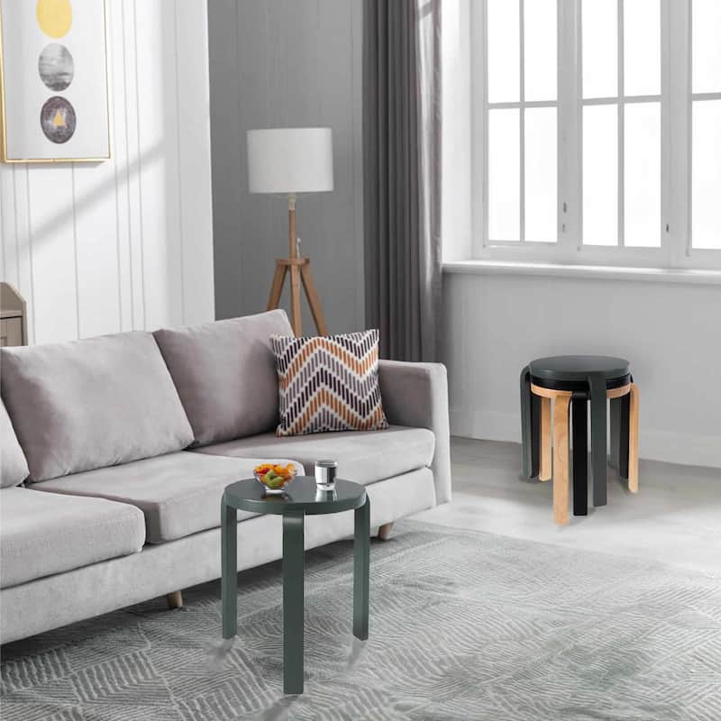 Mateo Round Backless Stacking Stools Set of 2