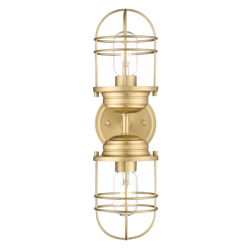 Golden Lighting Seaport 2-light Vanity in Brushed Champagne Brass