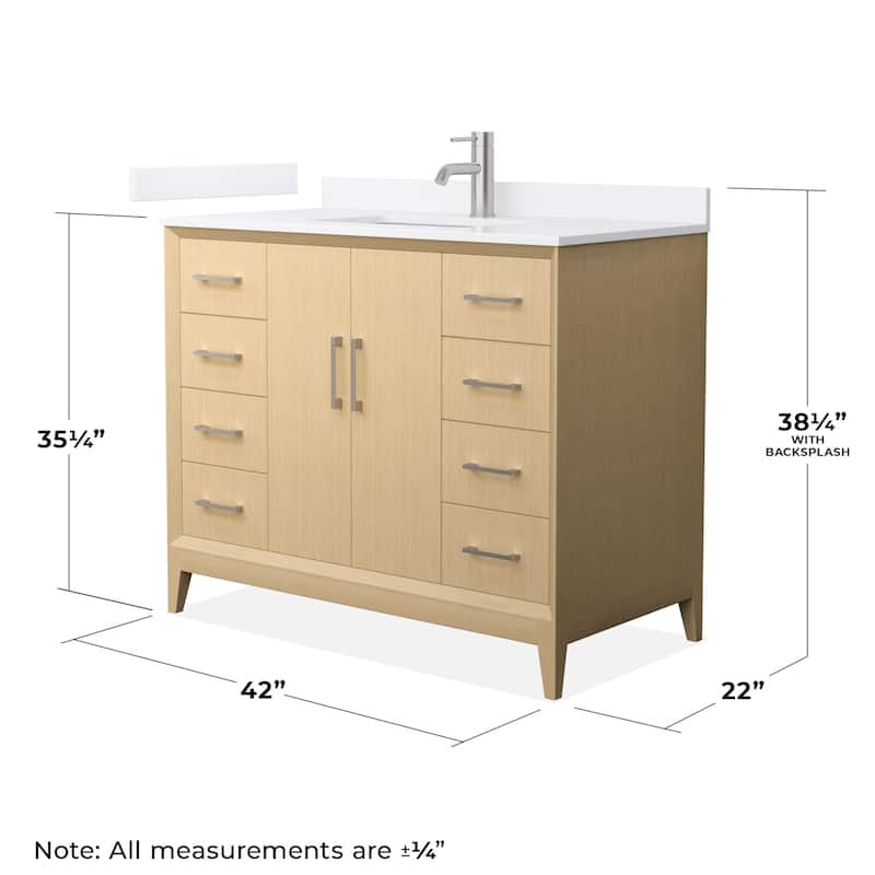 Wyndham Collection WCH7575-42S-QTZ-UNSMXX Janna 42" Free Standing