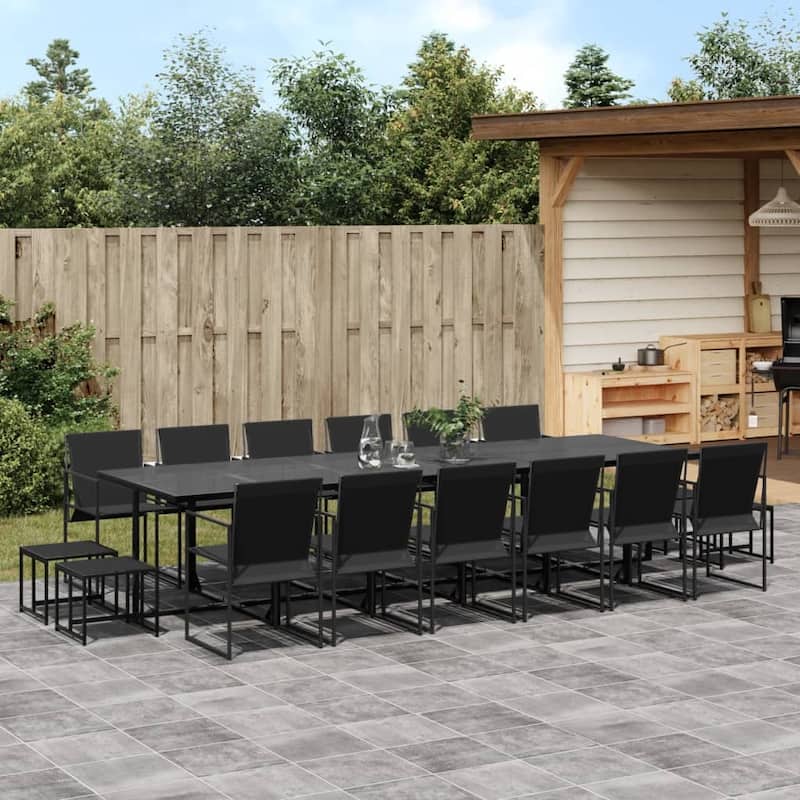 vidaXL Garden Dining Set Black - 42.1 x 129.9 x 28.3 in