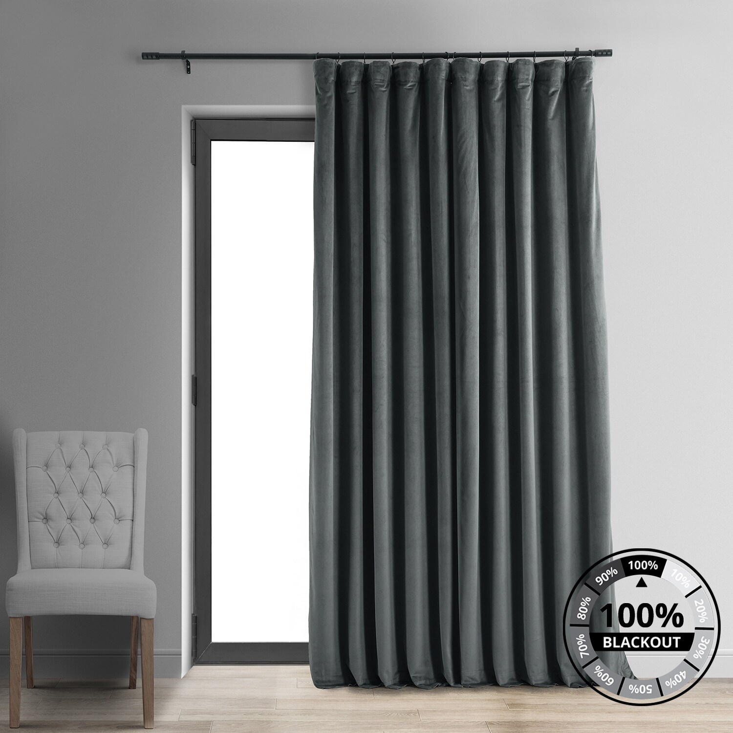 Exclusive Fabrics Signature Extra Wide Blackout Velvet Curtains 1