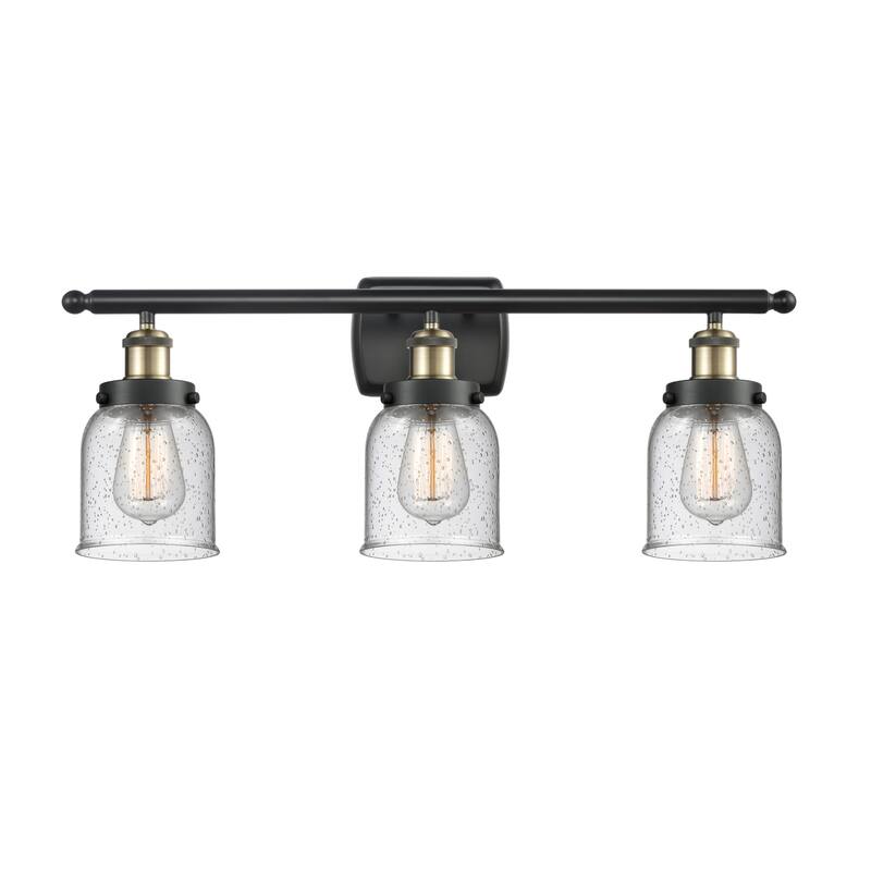 Innovations Lighting 916-3W-12-26 Bell Vanity Bell 3 Light 26" Wide - Black Antique Brass / Seedy