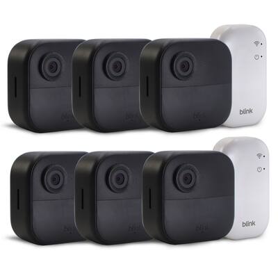 3x Blink Outdoor 4 (newest model) Wireless Smart Security Camera - Sync Module Core Included (3 Cameras) - black