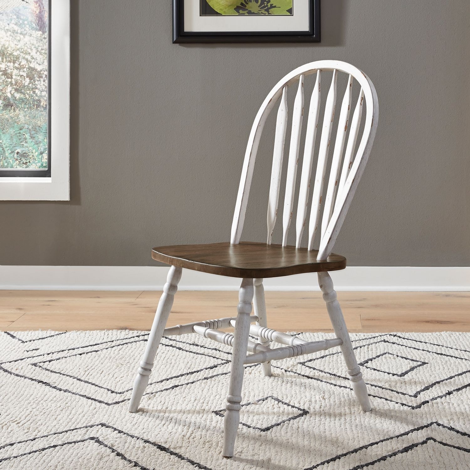 Liberty Furniture Carolina Crossing Windsor Side Dining Chairs Set of 2 White