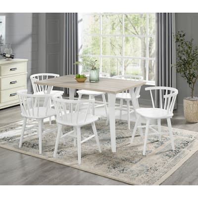 Modern Dining Set with Rectangular Table & Windsor Chairs