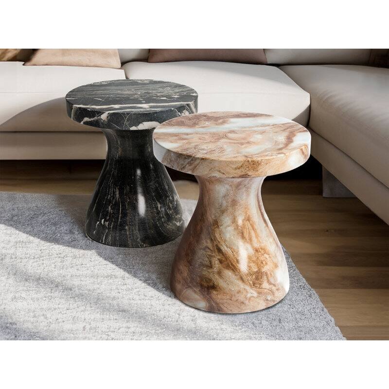 Studio London Monia Stylish Indoor and Outdoor Faux Marble End Table