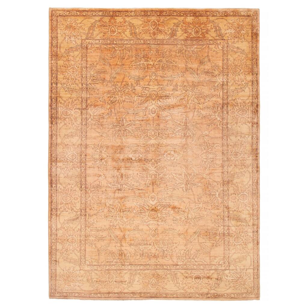ECARPETGALLERY Hand-knotted Peshawar Oushak Copper Wool Rug - 9'1 x 12'1