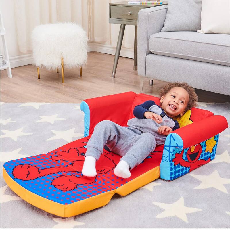 Marshmallow Furniture Kids 2-in-1 Flip Open Foam Compress Sofa Bed, Mickey Mouse