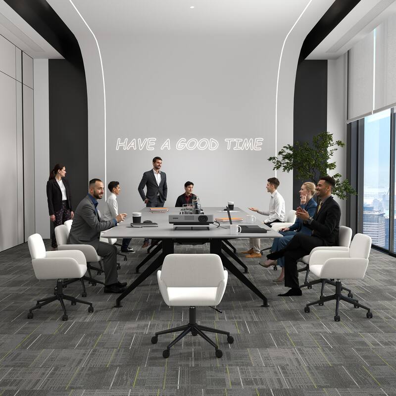 Homy Casa Modern Task Chair-Upholstered, Adjustable Height, Open Arms