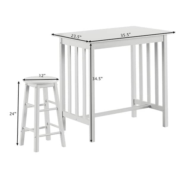 Shop 3 Piece Bar Table Set Pub Dining Set Counter Height Breakfast