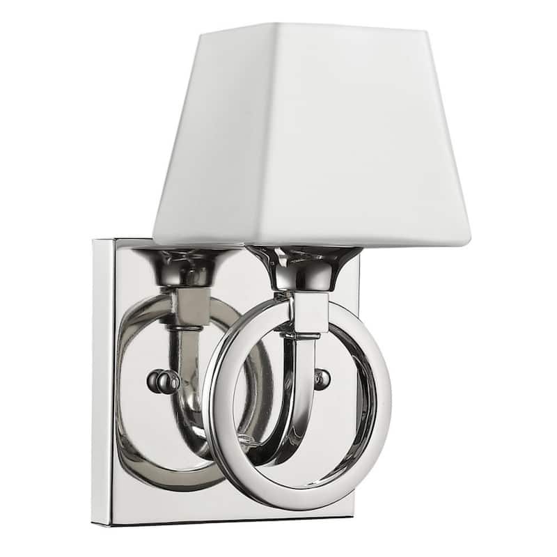 Modern Silver Wall Sconce with Frosted Glass Shade G9 LED Bulb and Steel Fixture 120V Hardwired - 7.5" H x 4.5" W x 4.5" D