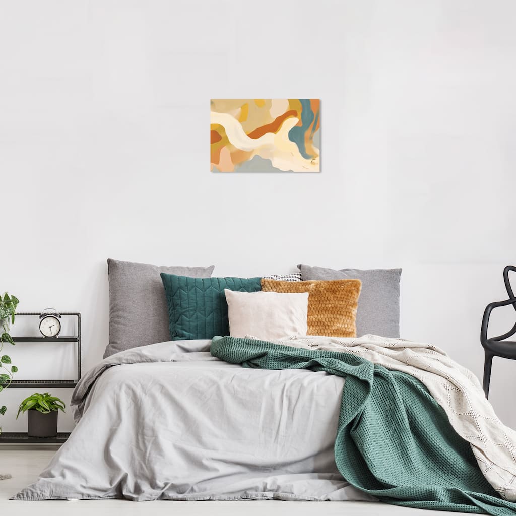 Wynwood Studio Abstract All Spices at One White and Vanilla Modern & Contemporary Wall Art Canvas Print