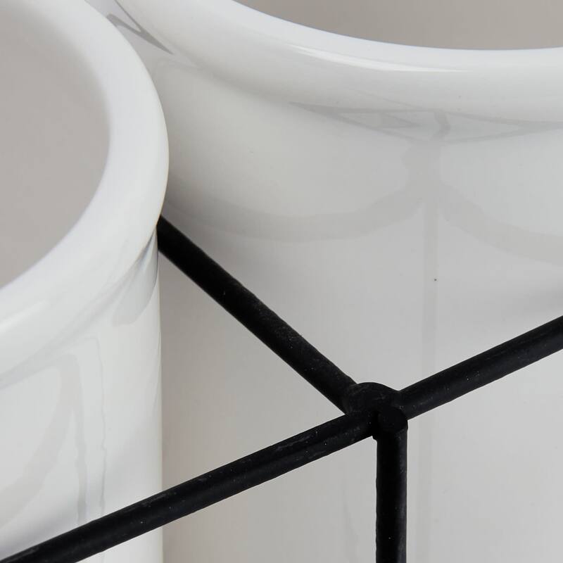 Ceramic Crocks in Metal Holder