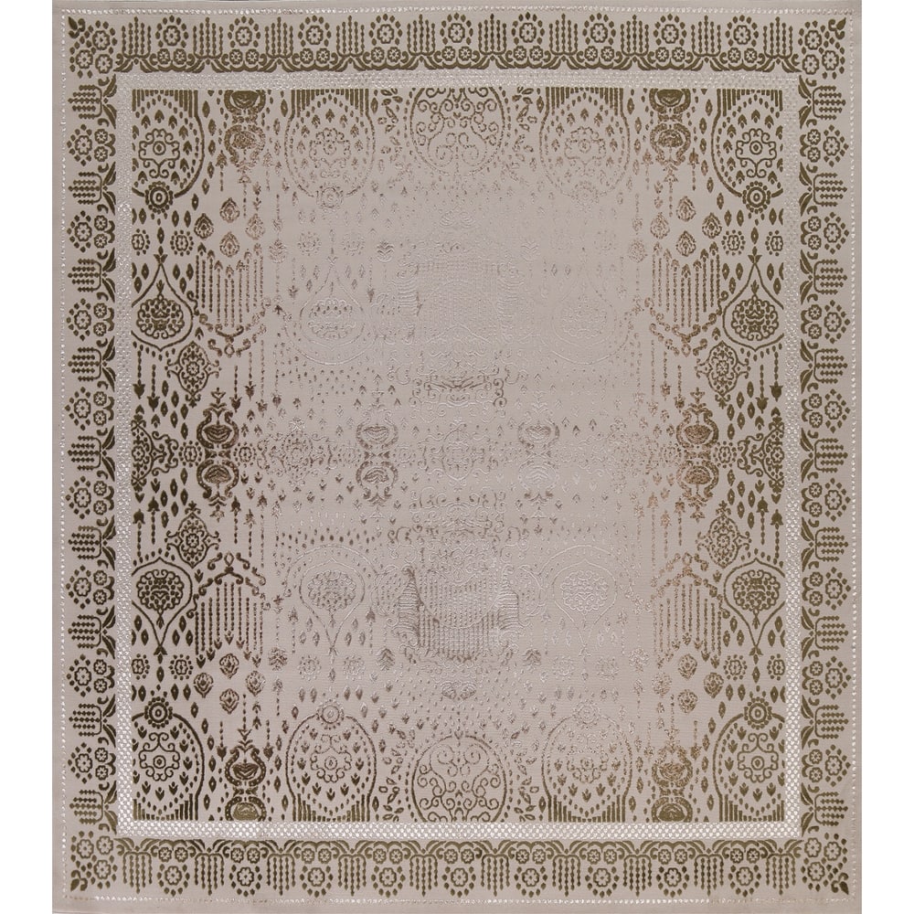 Turkish Geometric Damask Transitional Oriental Rug Home Decor Carpet