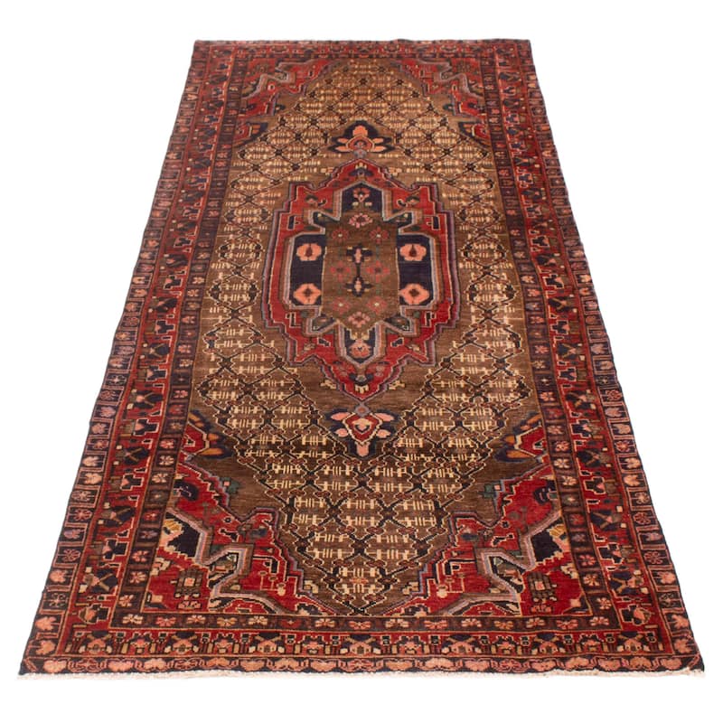 ECARPETGALLERY Hand-knotted Andelz Brown Wool Rug - 4'3 x 9'10