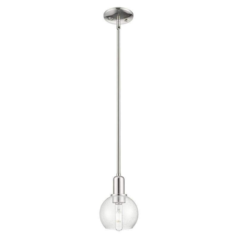 Innovations Lighting Endless Possibilities Arcadia - Athens - 1 Light 6" Stem Hung Mini Pendant - Polished Nickel/Seedy