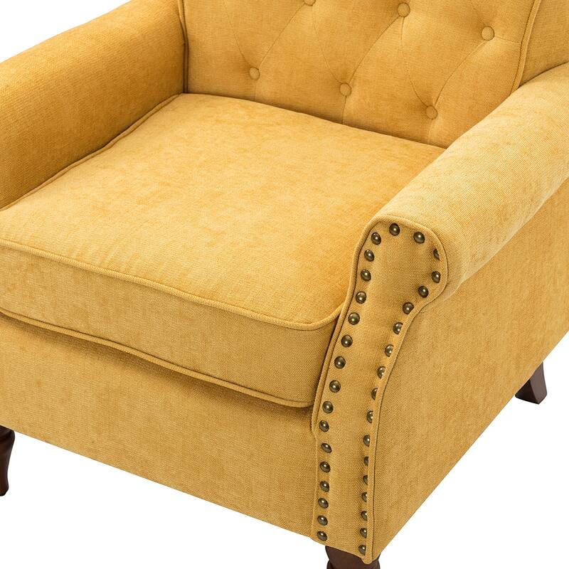 Indiges Comfy Upholstered Accent Armchair with Tufted Back Set of 2 for Bedroom Reading Office