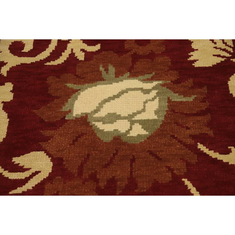 Red Floral Indian Area Rug 7x10 - 10' 1'' X 6' 6''