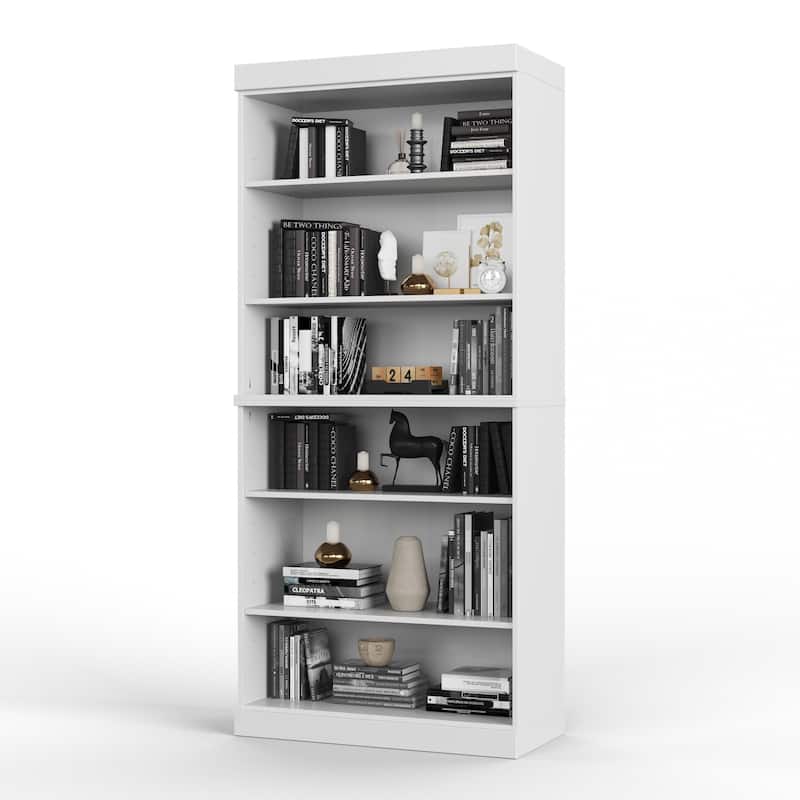 Palace Imports Solid Wood 6-Shelf Bookcase, Adjustable Shelves