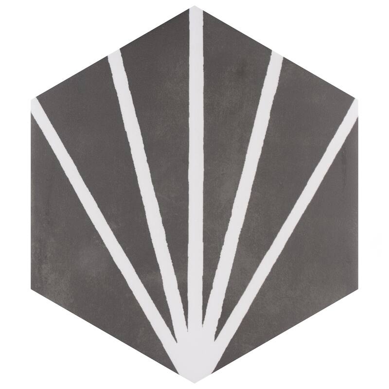 Merola Tile Horizon Dusk Hex Nero 7-3/4" x 9" Porcelain Floor and Wall Tile - Sample swatch