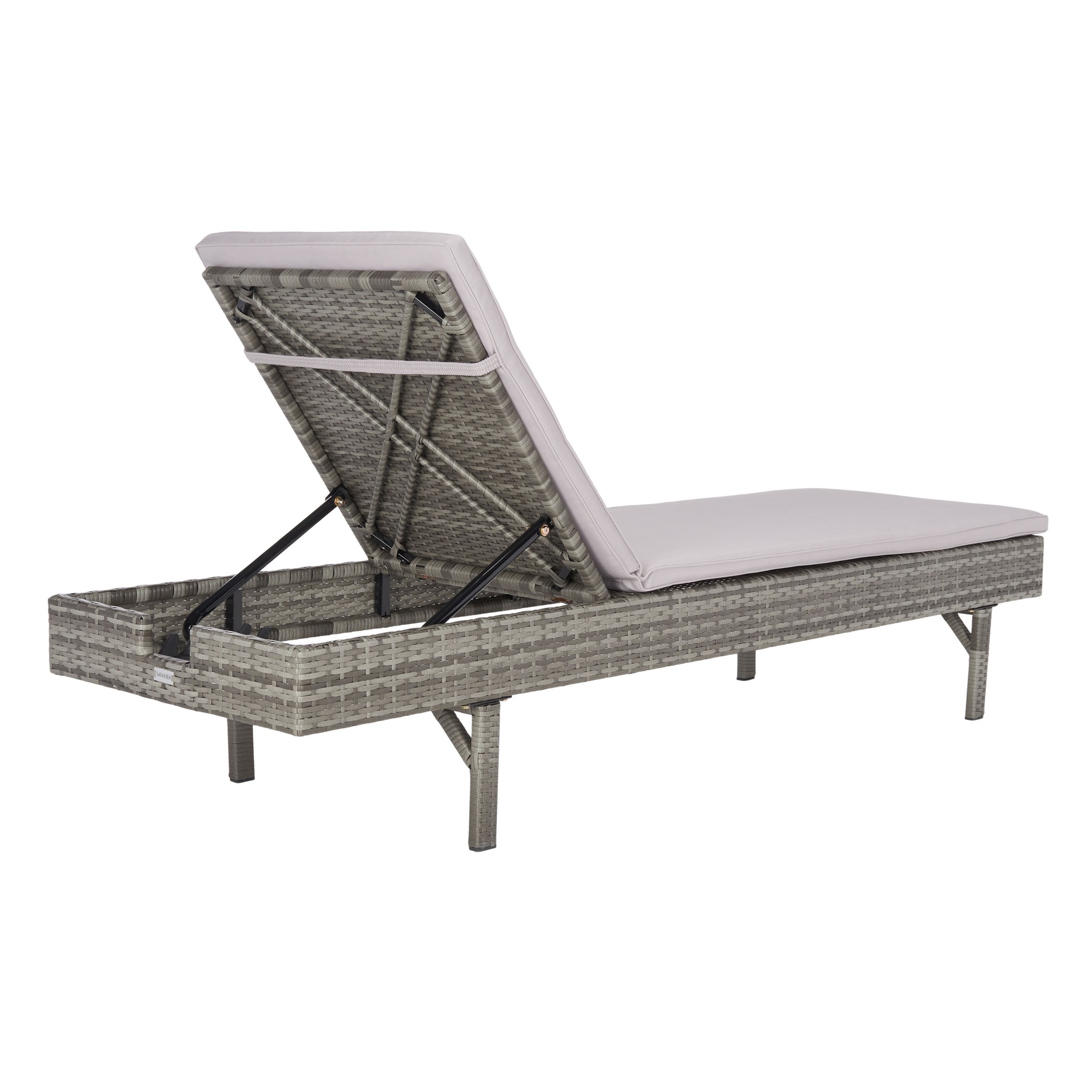 TecTake Set of 4 Outdoor folding aluminum garden sun lounger with sunshade 4x Beige | No. 401552