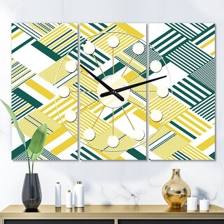 Designart 'Abstract Diagonal Stripe Pattern' Oversized Mid-Century wall ...