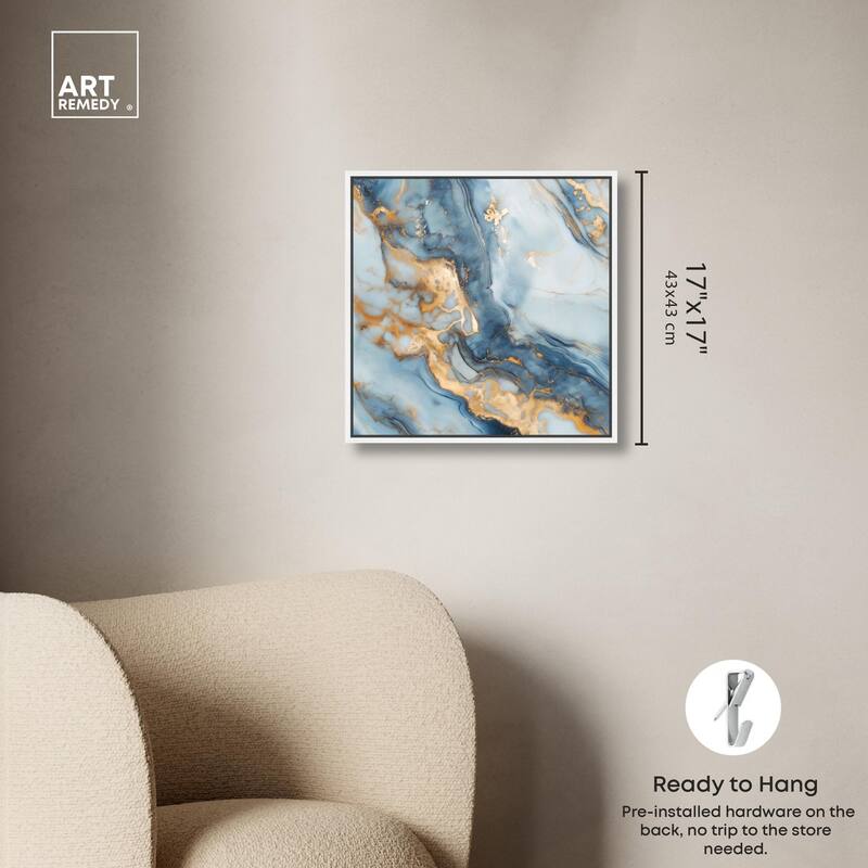 Golden Cloud Marble Canvas by Art Remedy