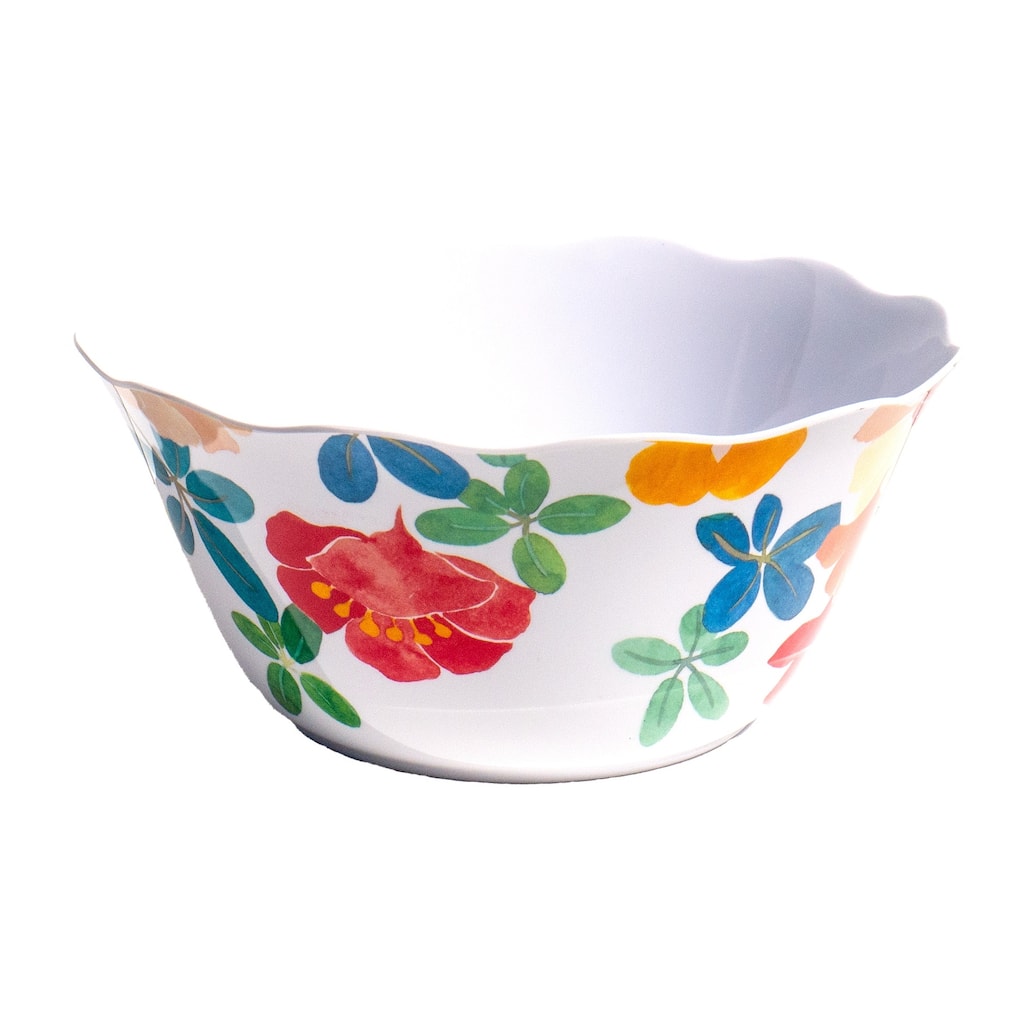 Abode Homewares by TarHong Audrey Floral Serve Bowl, 10", 100 oz