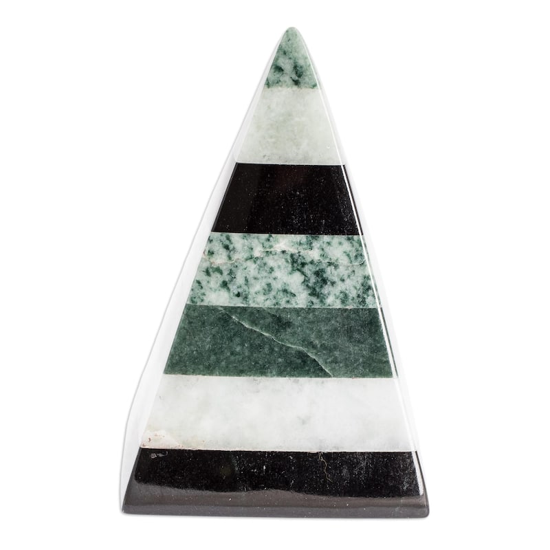 Novica Handmade Healing Pyramid Jade Sculpture