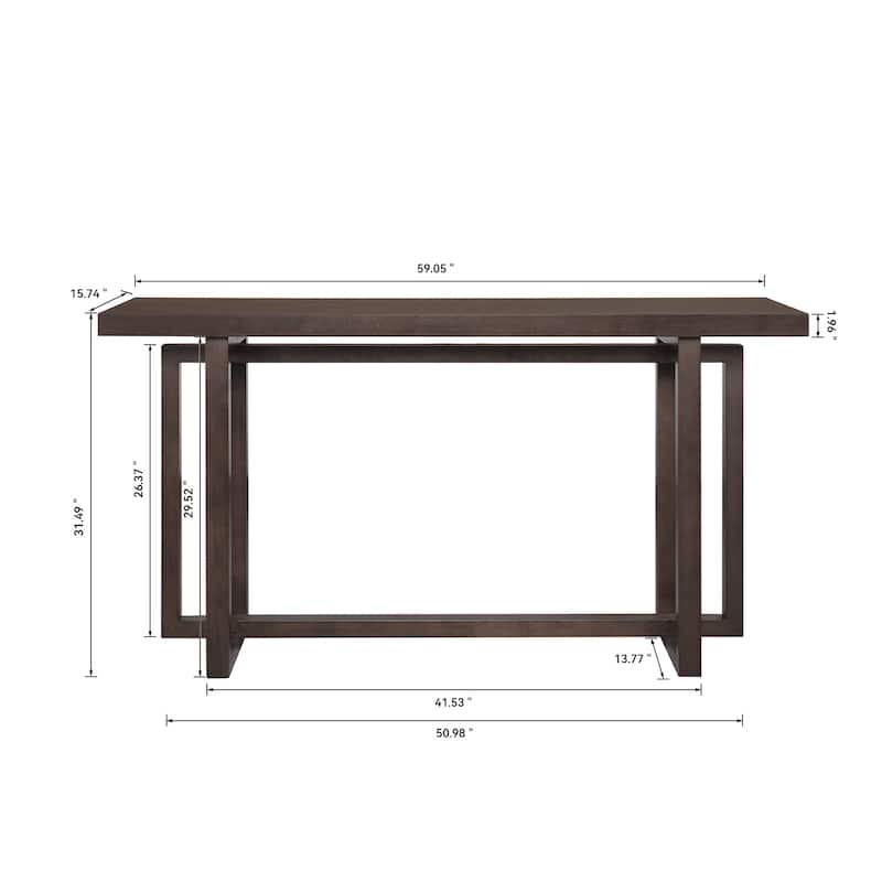 59" Narrow Console Table, Entryway Sofa Table Rectangular Hallway Tables