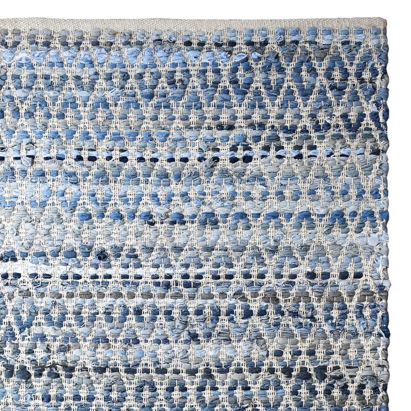 Fabstyles Denim Cotton Kohinoor Handmade Area Rag Rug