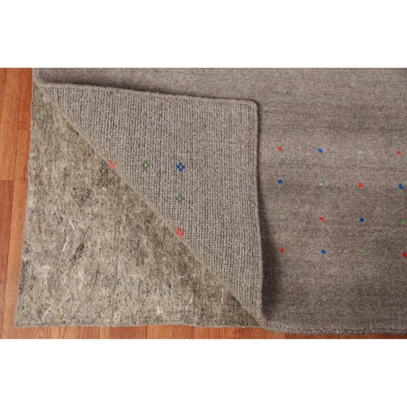 Gabbeh Indian Area Rug Handmade Oriental Grey Wool Carpet - 9'1" x 11'11"