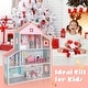 preview thumbnail 5 of 5, 3-Tier Toddler Doll House with Furniture Gift for Age 3+ - 28.34" x 9.25" x 34.25" (L x W x H)