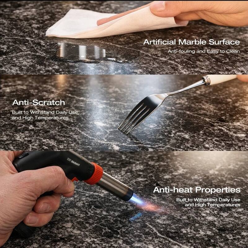 110.24" Extendable Rectangular Sintered Stone Double Pedestal Dining Table Seat 8-12