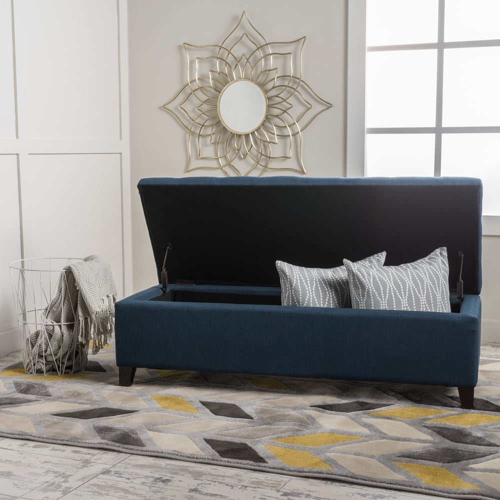 Mission Tufted Fabric Storage Ottoman Bench by Christopher Knight Home