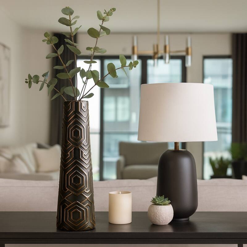 Clay Geometric Contemporary Decorative Vase - 22.0"